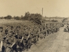 Column of Marching German Troops on the Road