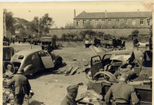 German Troops with BEF Trucks